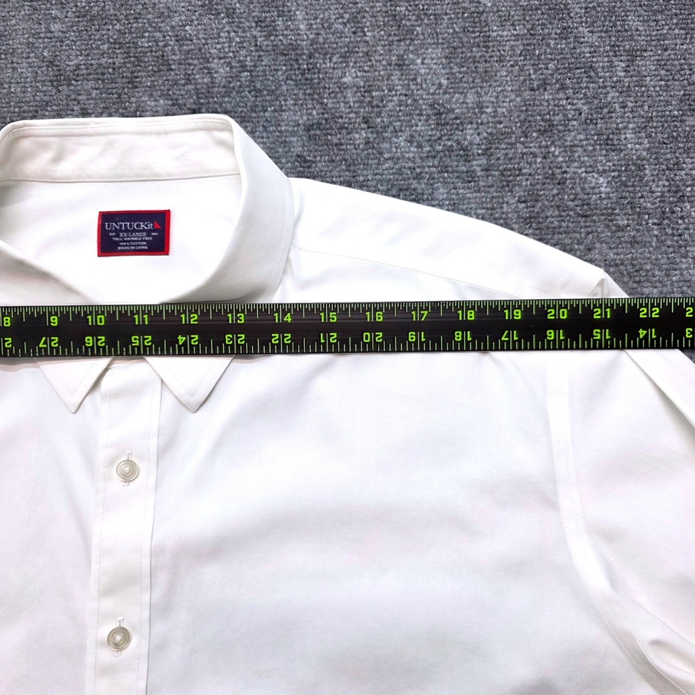 UNTUCKit Men's XXL Tall White Wrinkle Free Cotton Long Sleeve Button Down Shirt - Picture 11 of 14